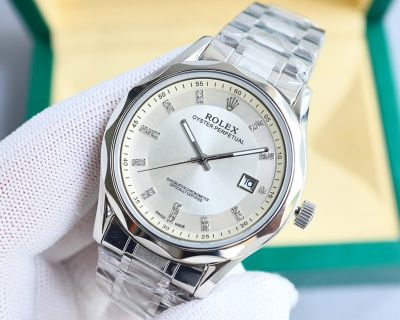 ROLEX 316L Steel Premium White 41MM Watch